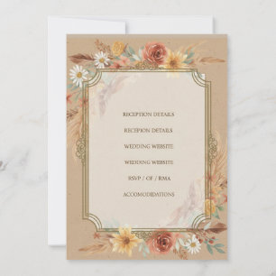 Rustic Boho Wedding Einladung