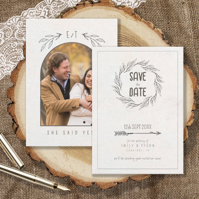 Rustic Boho Wedding Foto Template ID1109 Save The Date (Von Creator hochgeladen)