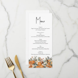 Rustic Boho Wedding Herbst Winter Menü Karte