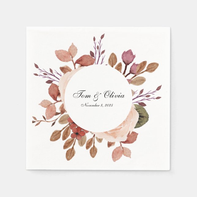 Rustic Boho Wedding Napkins Serviette (Vorderseite)