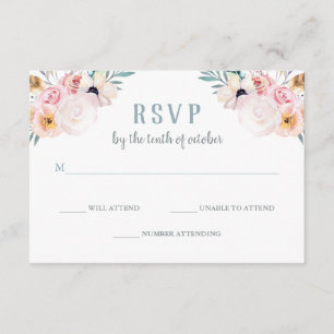 Rustic Boho Wedding Response RSVP Karte