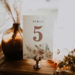 Rustic Boho Wedding Tischnummer<br><div class="desc">Genießen Sie den Geist Ihres besonderen Tages mit diesen wunderschönen Boho-Tischnummer-Karten. Sie zeichnen sich durch ein atemberaubendes Erdtönen-Blumendesign aus und sind somit die perfekte Ergänzung zu jedem Hochzeitstisch. Passende Artikel in unserem Shop Cava Party Design.</div>