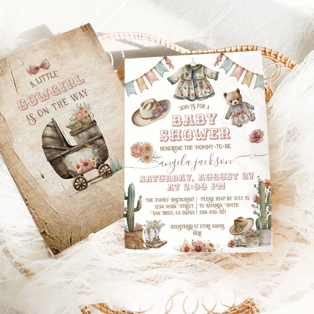 Rustic Boho Wild West Baby Girl Dusche Einladung (Von Creator hochgeladen)