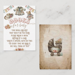 Rustic Boho Wild West Baby Girl Showbücher Begleitkarte
