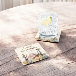 Rustic Boho Wild West Boy Baby Dusche Rechteckiger Pappuntersetzer