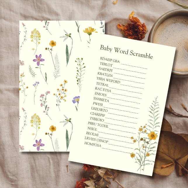 Rustic Boho Wildblume Diaper Raffekarte (Von Creator hochgeladen)