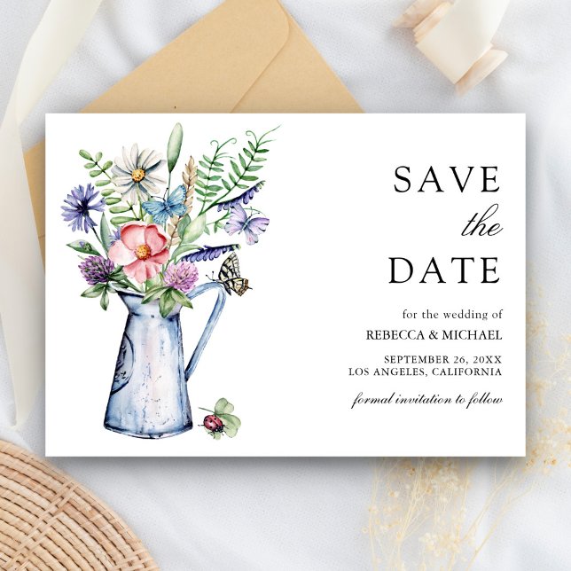Rustic Boho Wildblume Floral Wedding Save The Date (Von Creator hochgeladen)