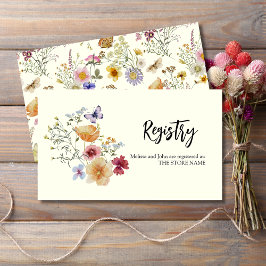 Rustic Boho Wildblume Registry Begleitkarte