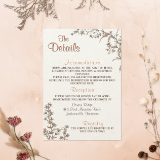 Rustic Boho Wildlfower Wedding Details Begleitkarte
