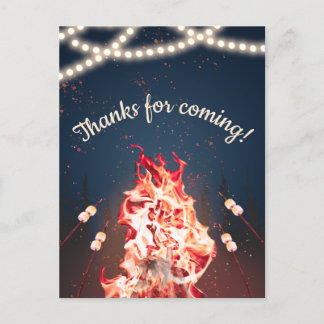 Rustic Bonfire und Marshmallow Danke, Postcard Postkarte