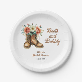 Rustic Boots and Bubbly Western Bridal Shower Pappteller