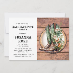 Rustic Boots Junggesellinnenabschied Einladung