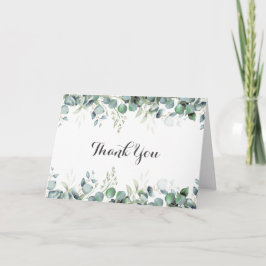Rustic Botanical Eucalyptus Greenery Wedding Dankeskarte