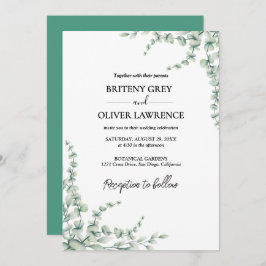 Rustic Botanical Eucalyptus Greenery Wedding Einladung