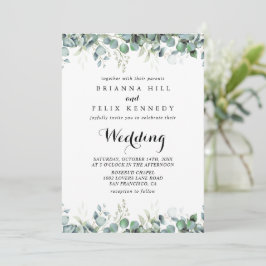 Rustic Botanical Eucalyptus Greenery Wedding Einladung