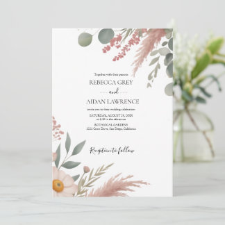 Rustic Botanical Eucalyptus Greenery Wedding  Einladung
