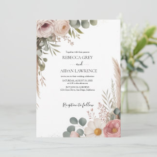 Rustic Botanical Eucalyptus Greenery Wedding  Einladung