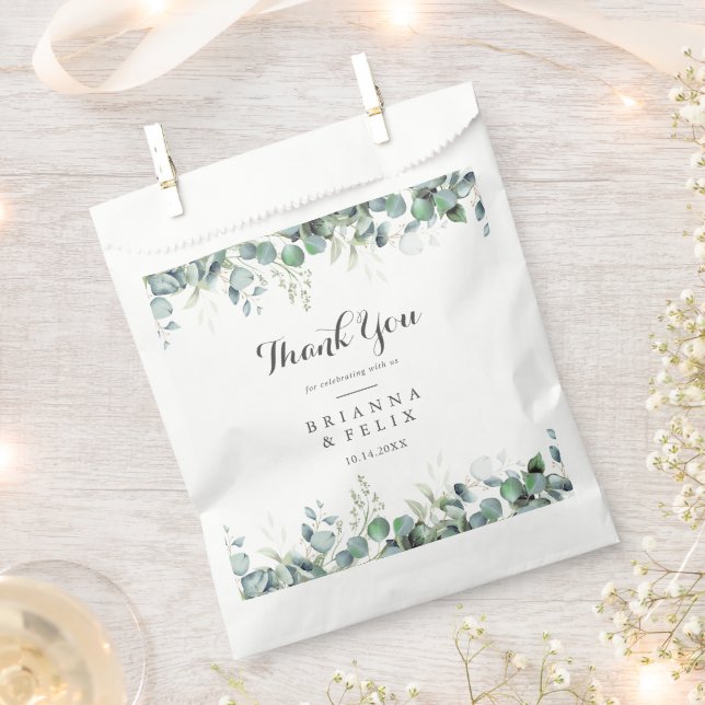 Rustic Botanical Eucalyptus Greenery Wedding Geschenktütchen (Ausgeschnitten)
