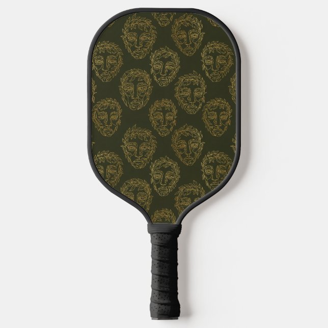 Rustic Botanical Face Line Pattern (2) Pickleball Schläger (Vorderseite)