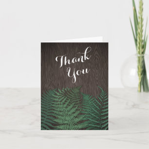 Rustic Botanical Fern Mariage Merci Cartes