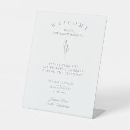 Rustic Botanical Simple Wedding Unplugged Ceremony Sockelschild