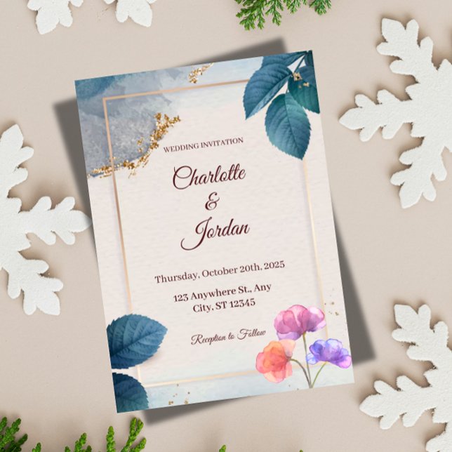 Rustic Botanical Wedding Invitation Einladung (Von Creator hochgeladen)