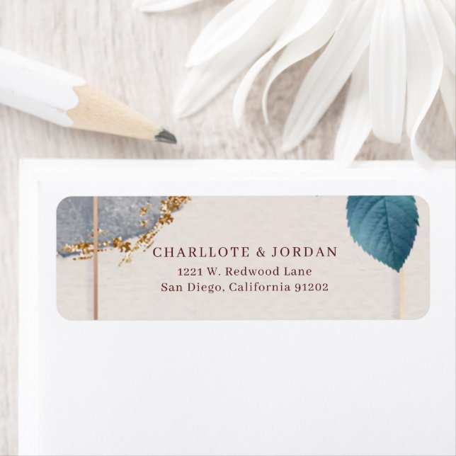 Rustic Botanical Wedding Return Address Label  (Insitu)