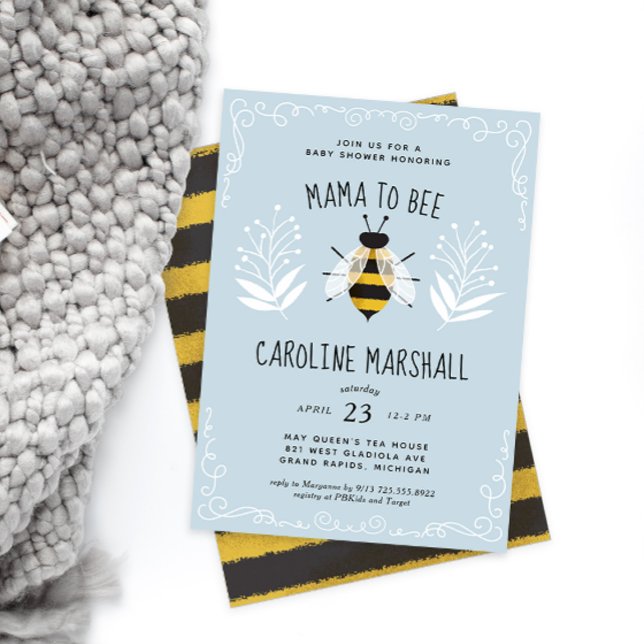 Rustic Boy Mama to Bee Baby shower Invitation (Créateur téléchargé)
