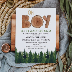 Rustic Boy Woodland Baby Shower  Einladung