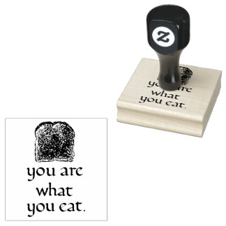 Rustic Bread & Handwritten Text Rubber Stamp Gummistempel