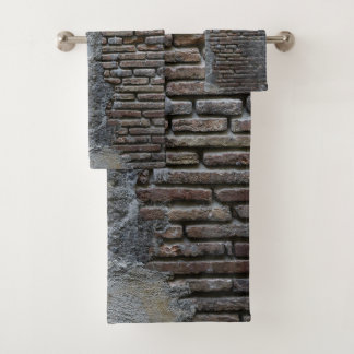 Rustic Brick Stone Wall Napoli 1 Badhandtuch Set