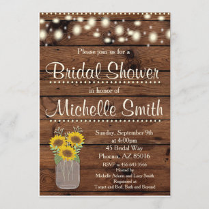 Rustic Bridal Showeinladung, Mason Jar, Floral Einladung