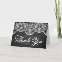 Rustic Brocade Lace Wedding Dankeschön Card