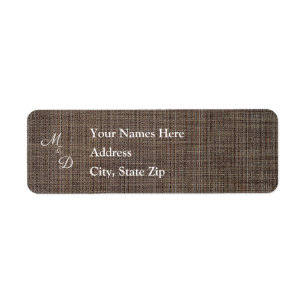 Rustic Brown Background Wedding Address Label