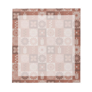 Rustic Brown Burlap-Blume-Blätter Notepad Notizblock