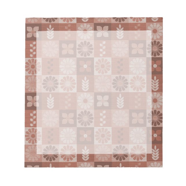 Rustic Brown Burlap-Blume-Blätter Notepad Notizblock (Vorderseite)