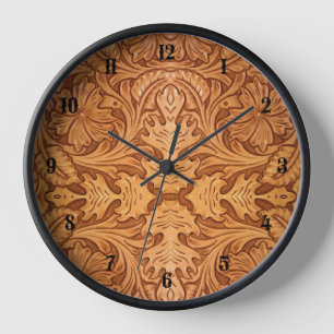 Rustic brown cowboy fashion western leather uhr