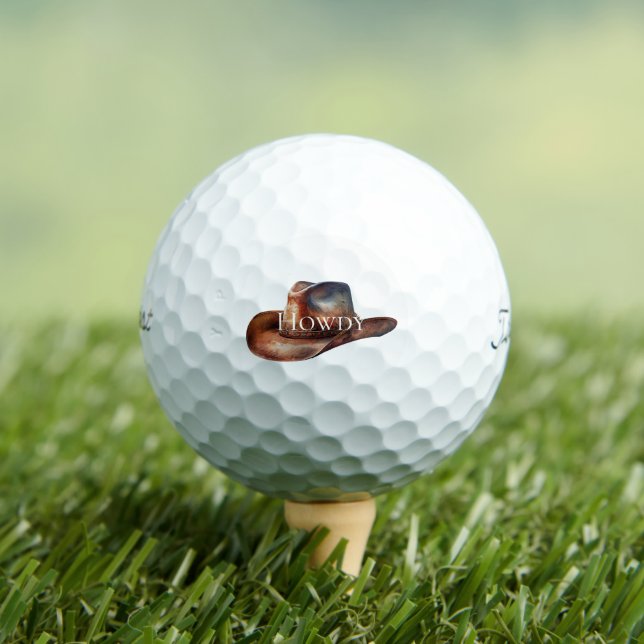 Rustic Brown Cowboy Hat Golfball (Insitu T-Shirt)