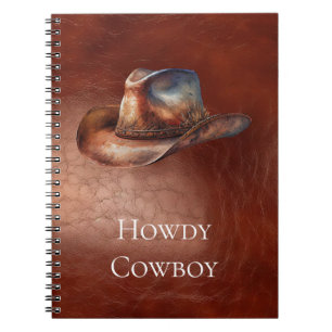 Rustic Brown Cowboy Hat Notizblock