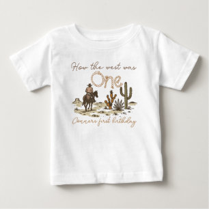 Rustic Brown Cowboy Wie der Westen war 1. Geburtst Baby T-shirt