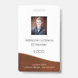 Rustic Brown Employee ID Abzeichen mit Barcode Ausweis