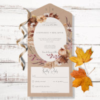Rustic Brown Fall Floral & Blätter Kein Abendessen