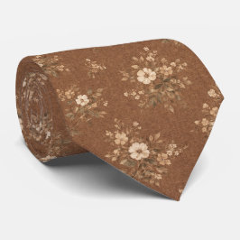 Rustic Brown Floral  Krawatte