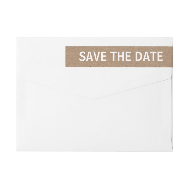 Rustic Brown Kraft Paper Save the Date Hochzeit (Rückseite)