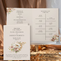 Rustic Brown Pays Programme de mariage floral