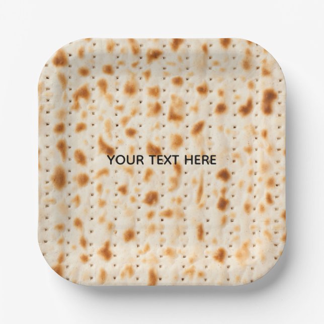 Rustic Brown Realistic Matzah Texture Graphic Pappteller (Vorderseite)