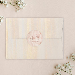 Rustic Brown Terracotta Script Monogram Wedding Runder Aufkleber