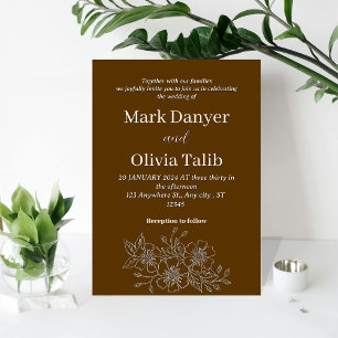 Rustic Brown Wedding Einladung Natur