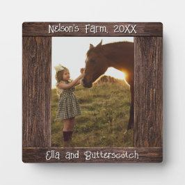 Rustic Brown Wood 5.25" Square Photo Frame Plaque Fotoplatte