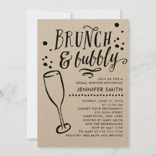 Rustic Brunch et Bubbly Invitation de douche nupti